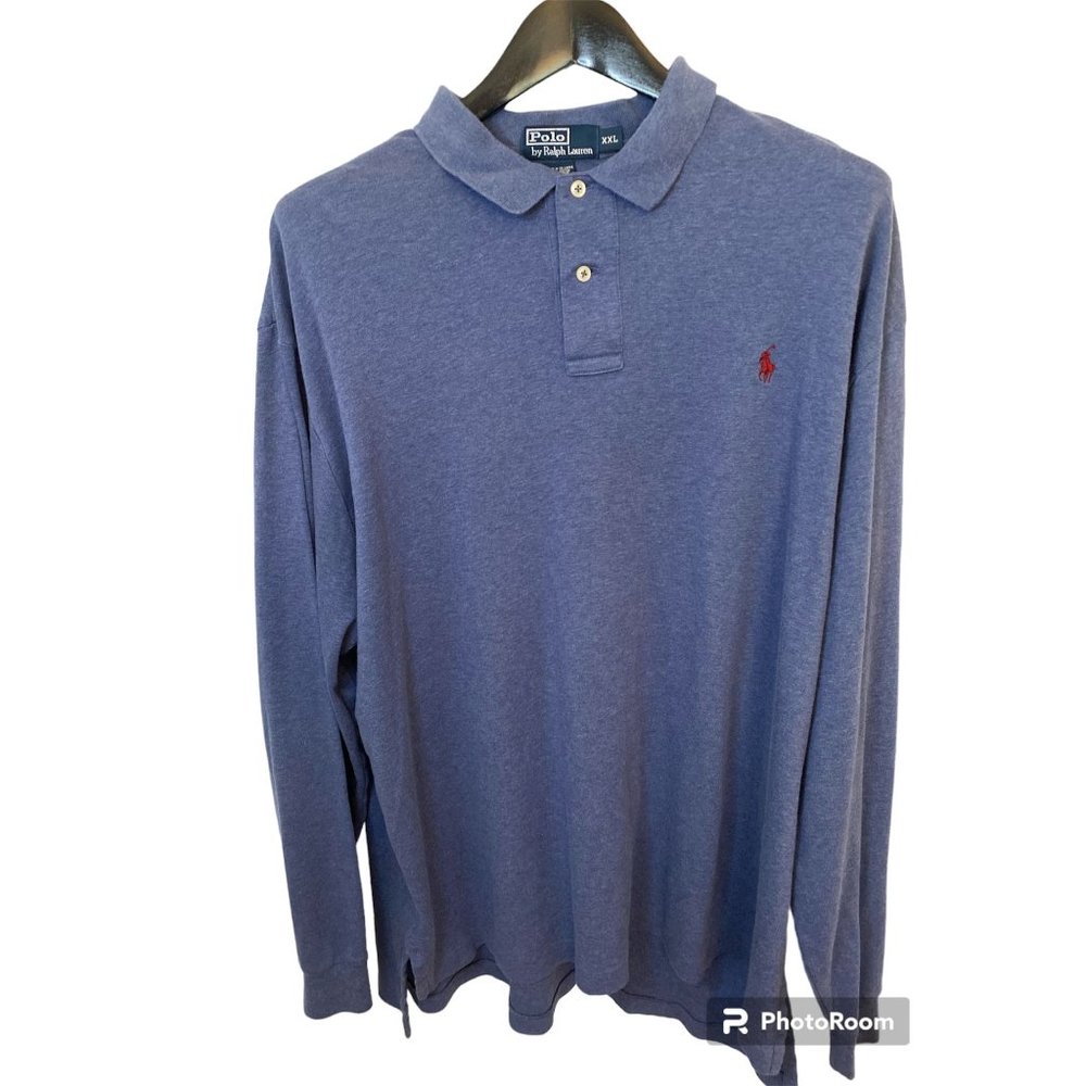 Polo by Ralph Lauren Men's Long Sleeve Polo Light Blue XXL
